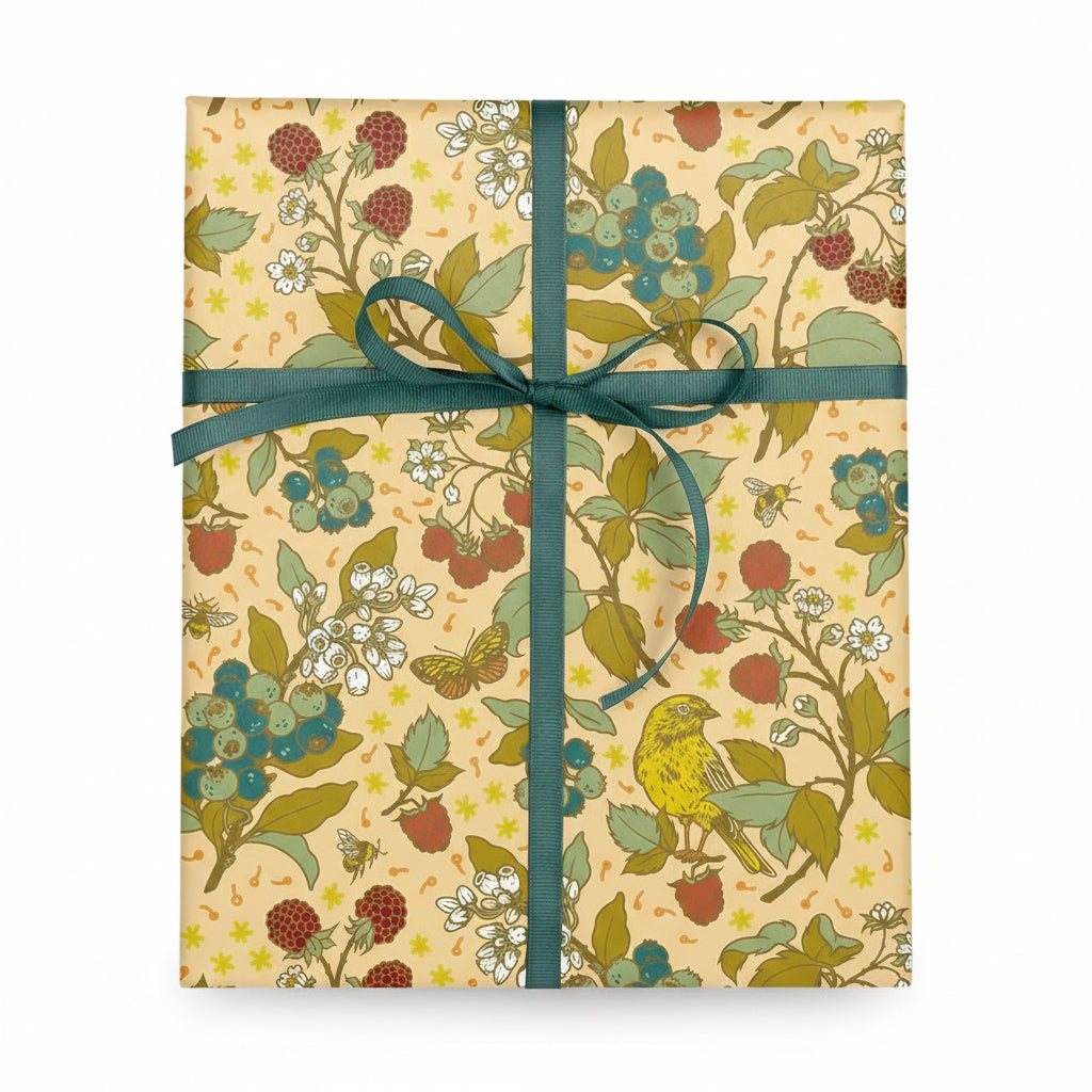 Berries and Birds Gift Wrap