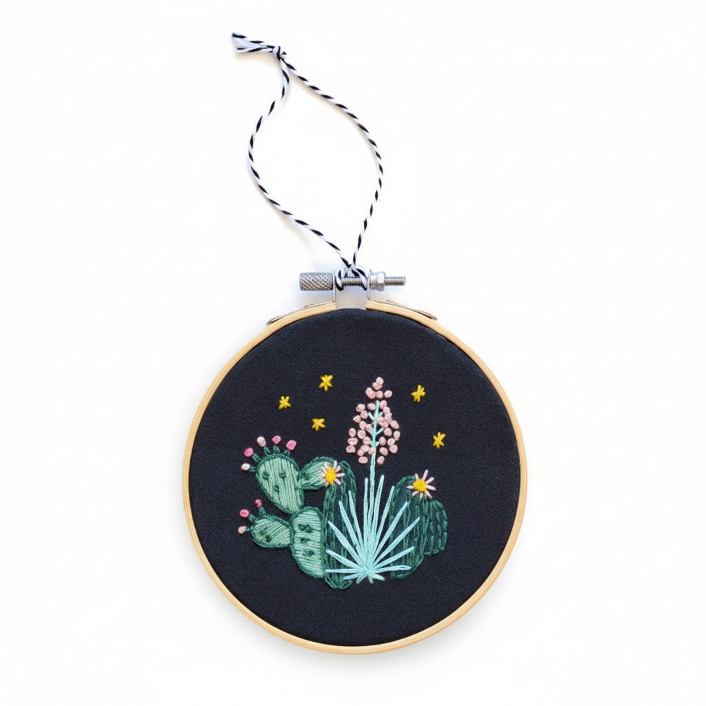 DIY Ornament Embroidery Kit – Night Cactus Kit