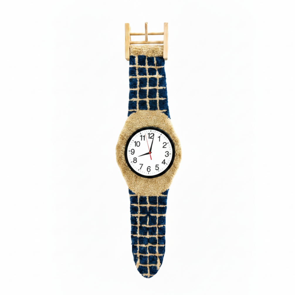 Blue Tufted Wall Watch