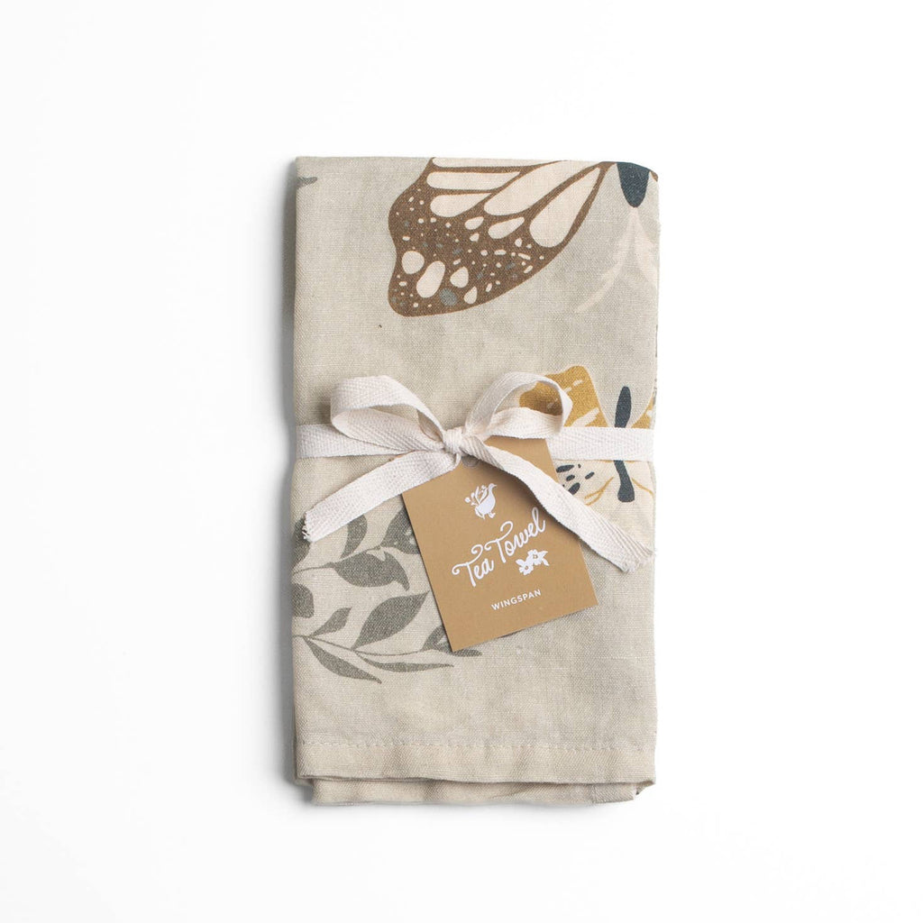 Light Green Butterfly Tea Towel