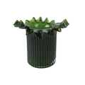 Dark Green Ruffled Vase