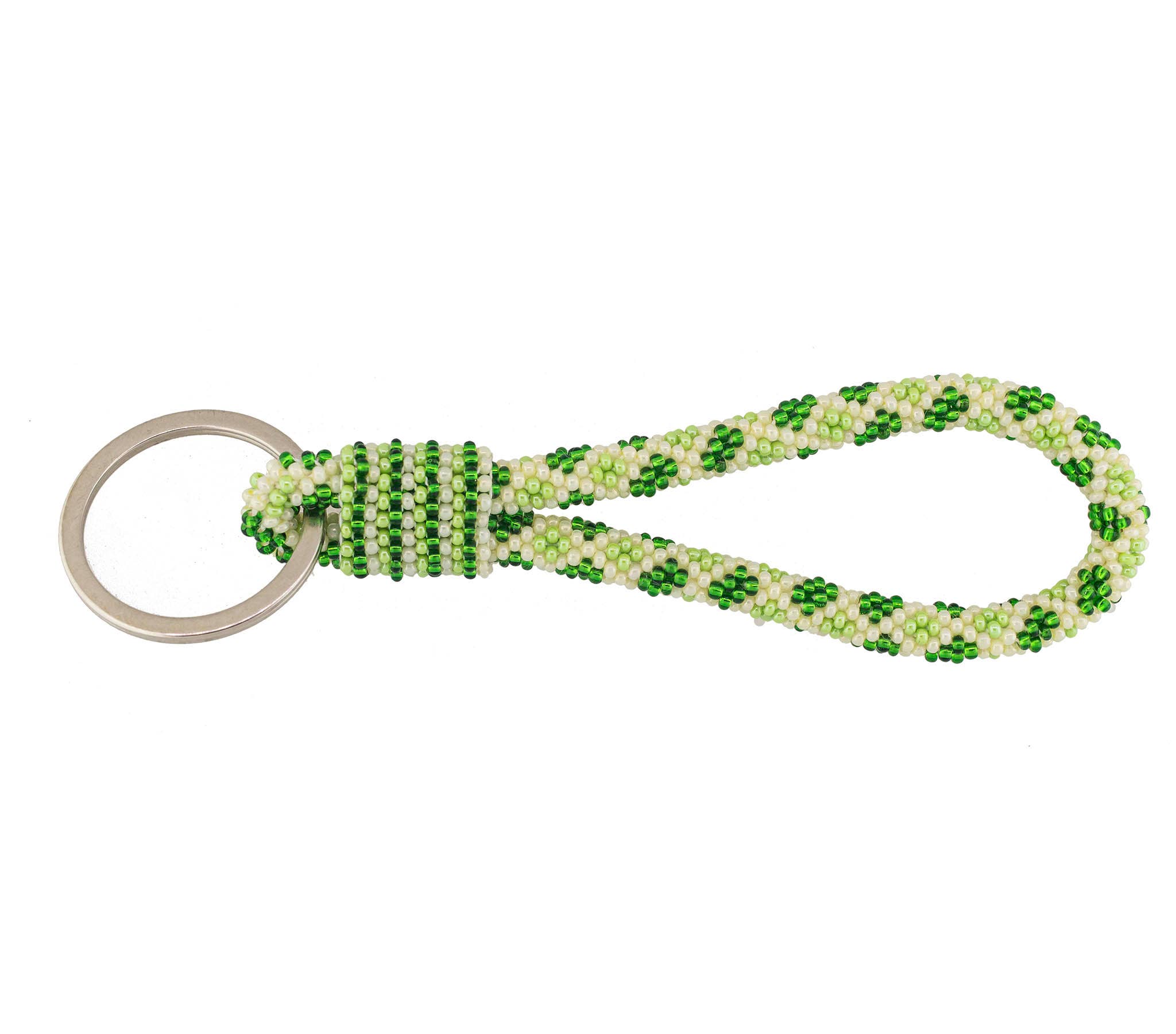 Summer Greens Beaded Keychain