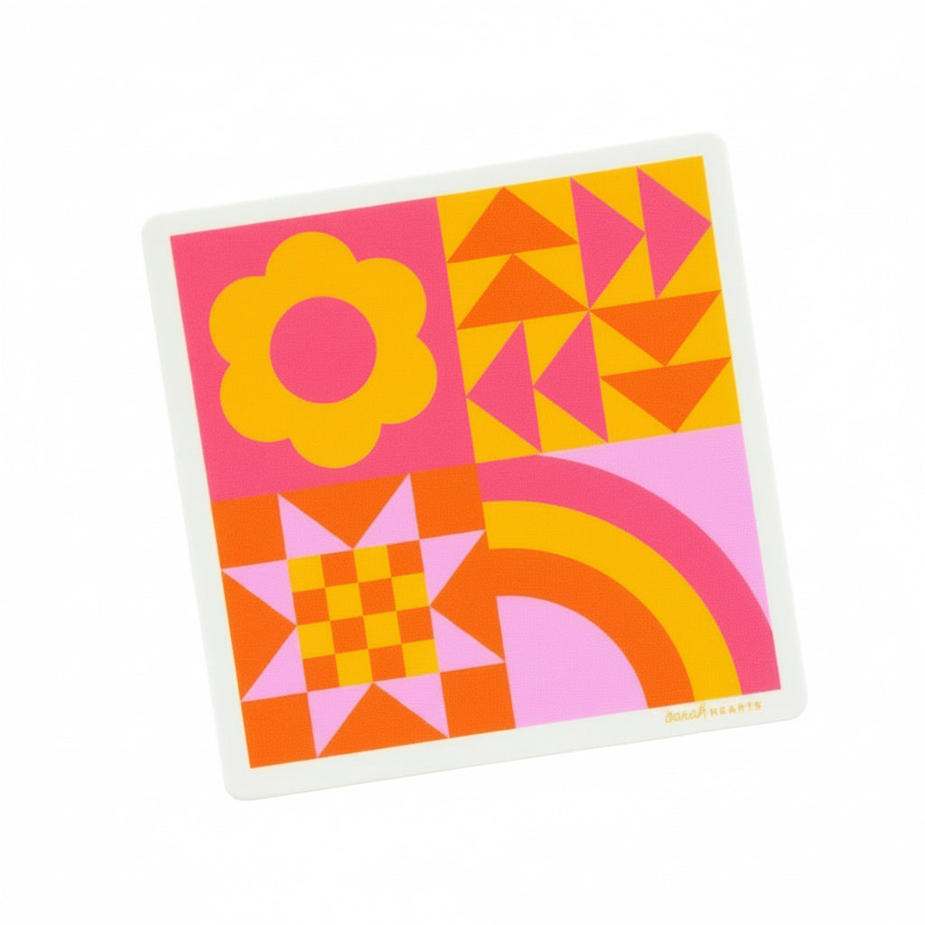 Colorful Quilt Block Sticker