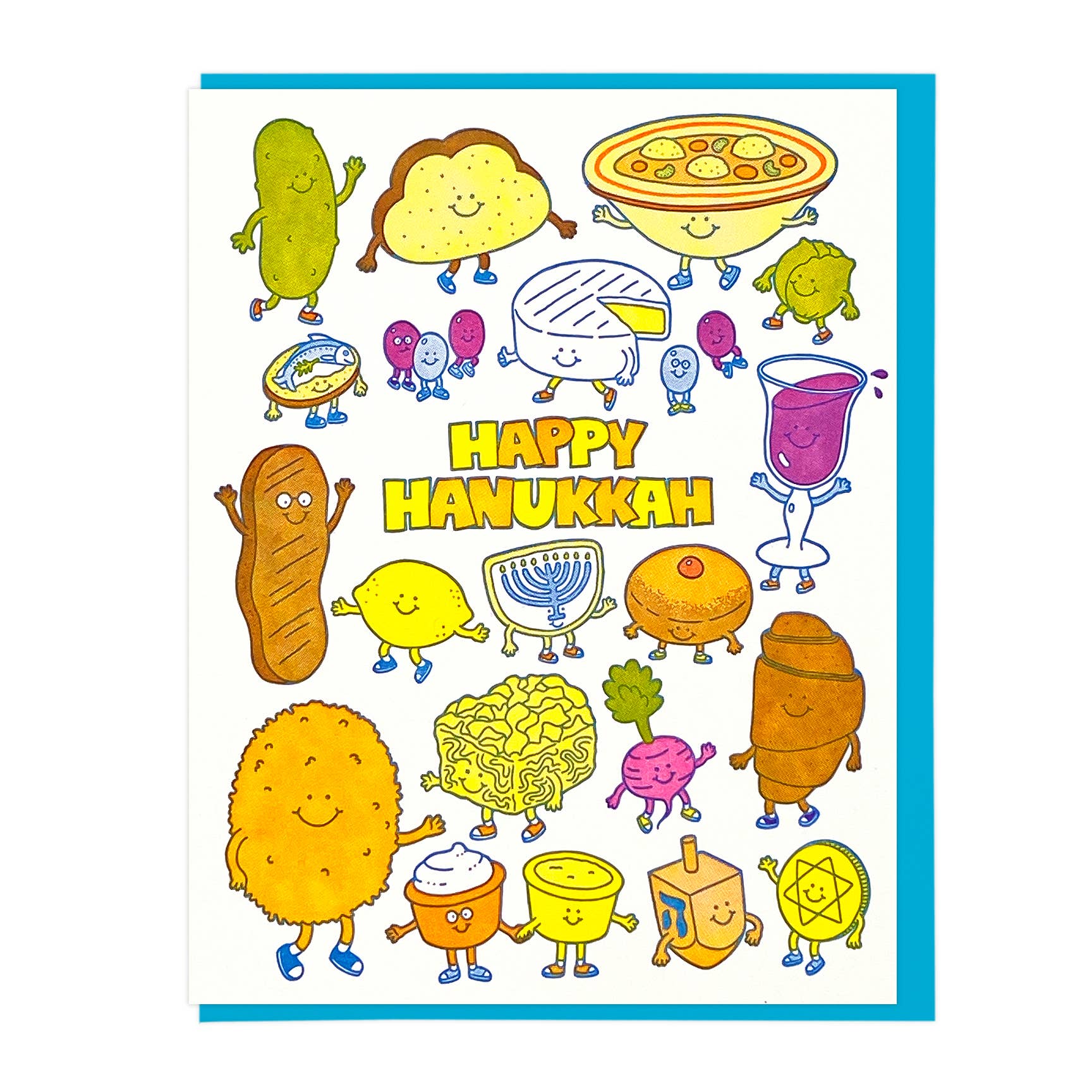 Bright & Cheery Hanukkah Card – Dancing Holiday Treats
