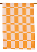 Marigold and Peach Checkerboard Tea Towel