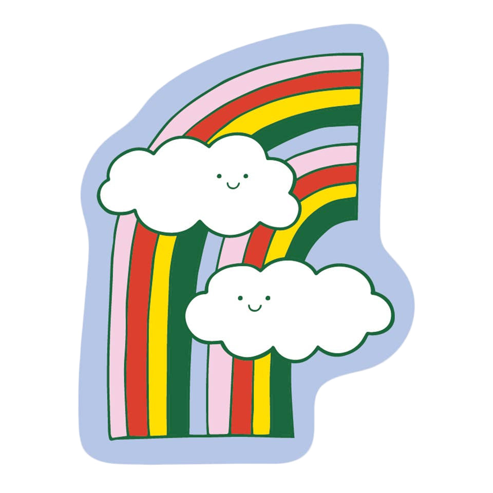 Happy Clouds and Rainbow Sticker