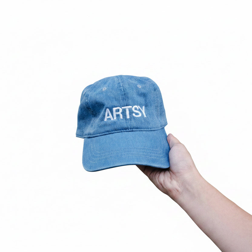 Artsy embroidered denim hat