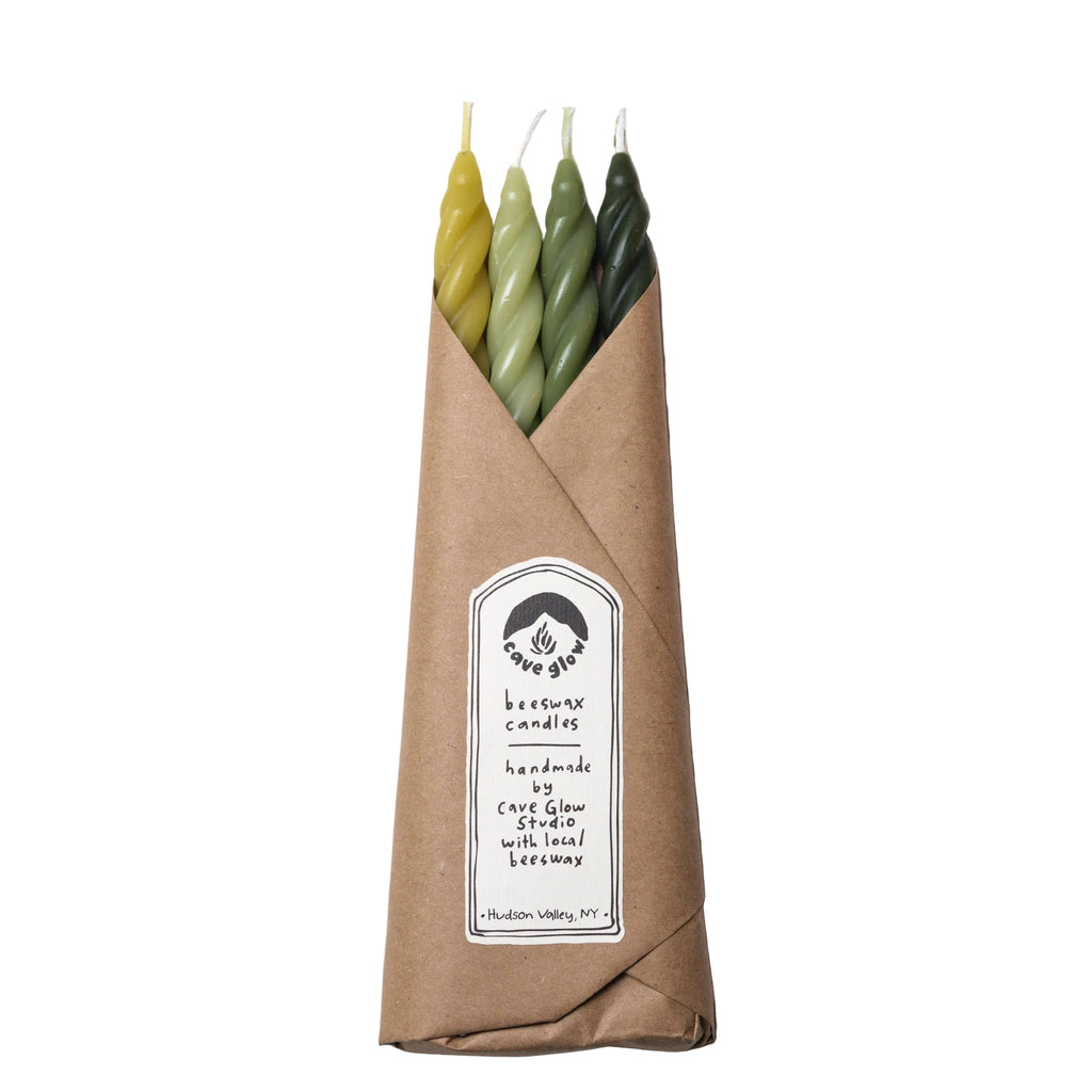 Woodland Spiral Beeswax Candles