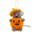 Pumpkin Mouse Pom Pom Ornament