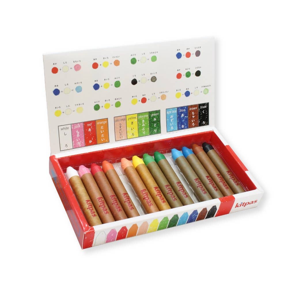Kitpas Medium Crayons - 12 Colors