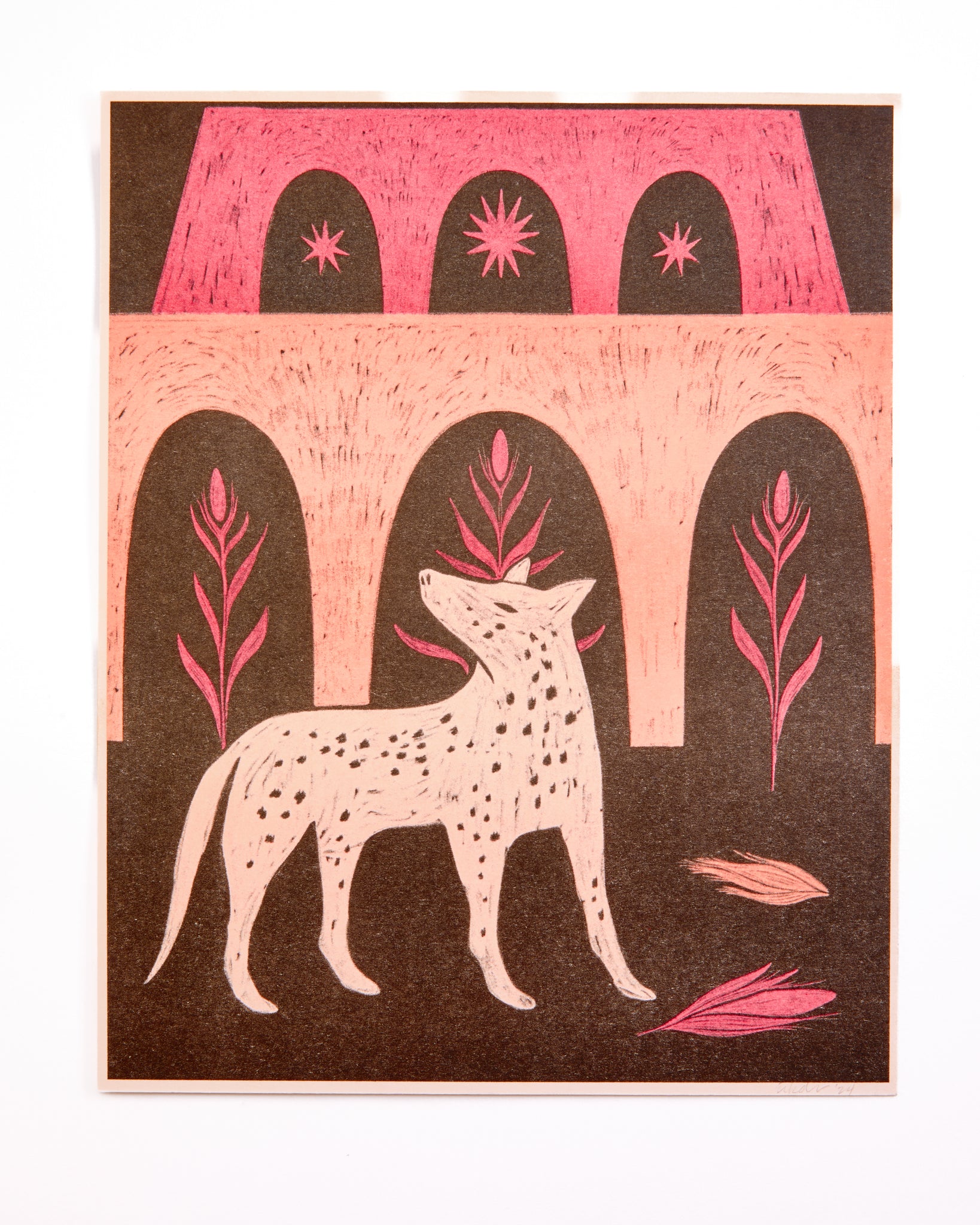 Eradura, Street Dog Riso Print, Pink