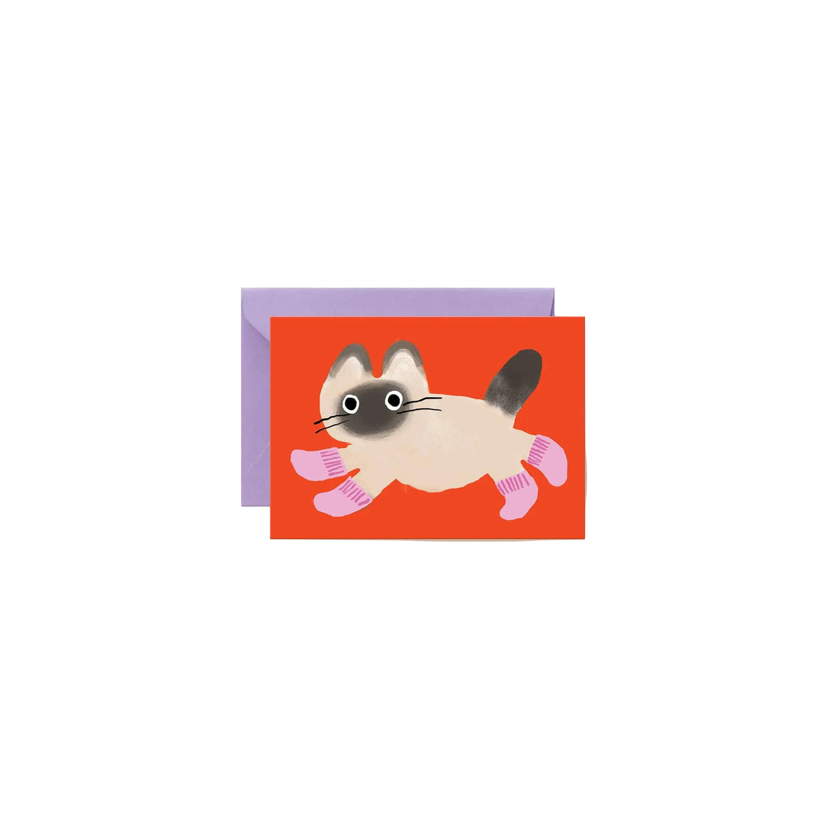 Cat with Socks Mini Note Card