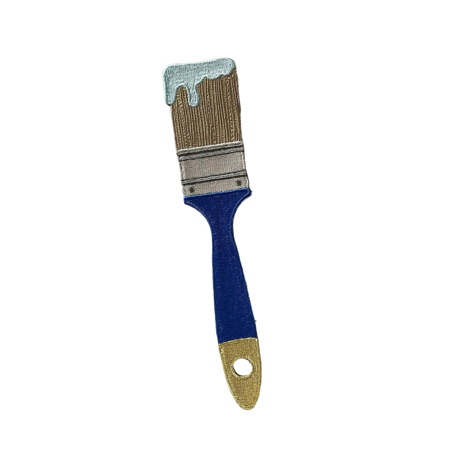 Blue Paint Brush Embroidered Fabric Bookmark