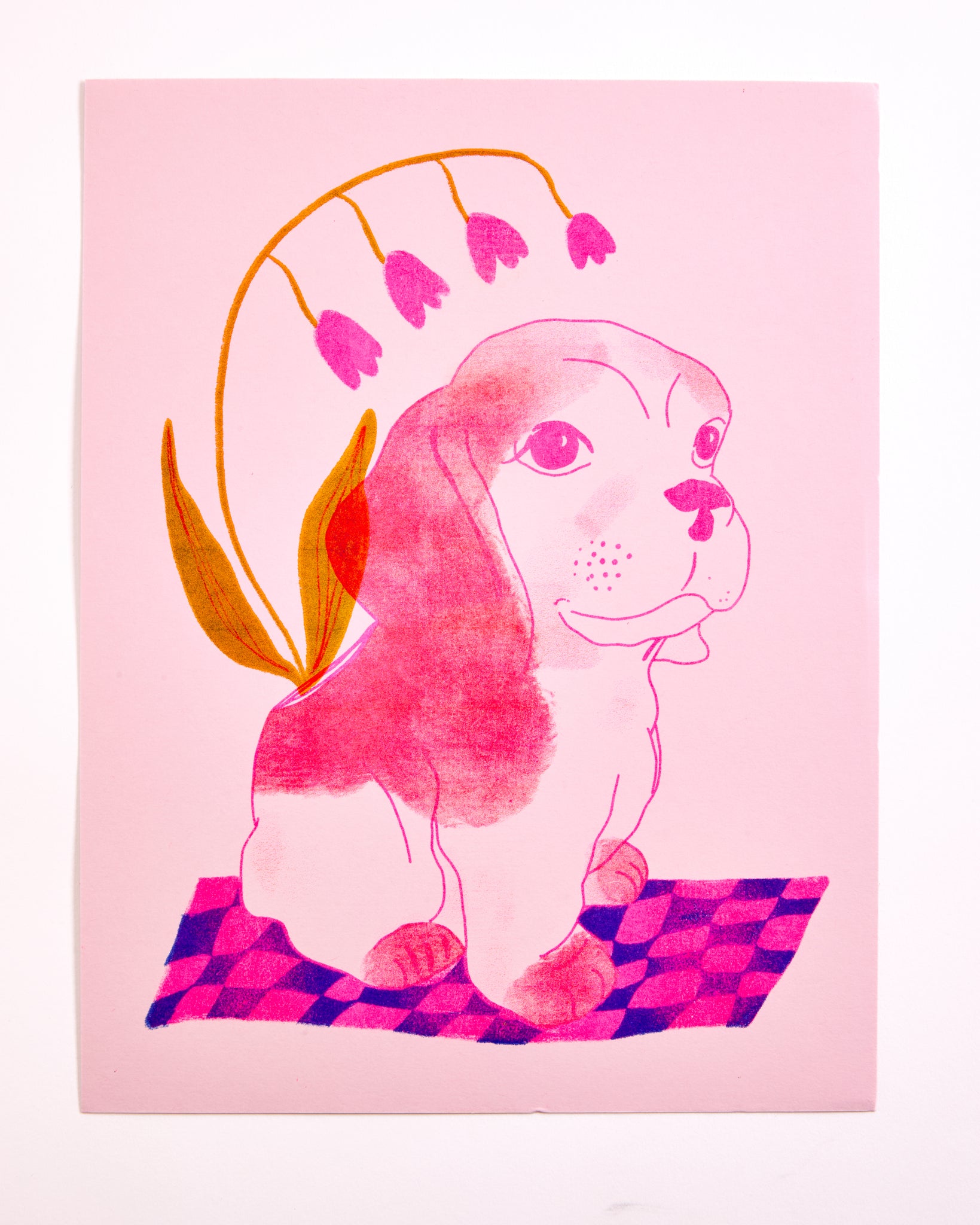 Pink Puppy Club Risograph Print