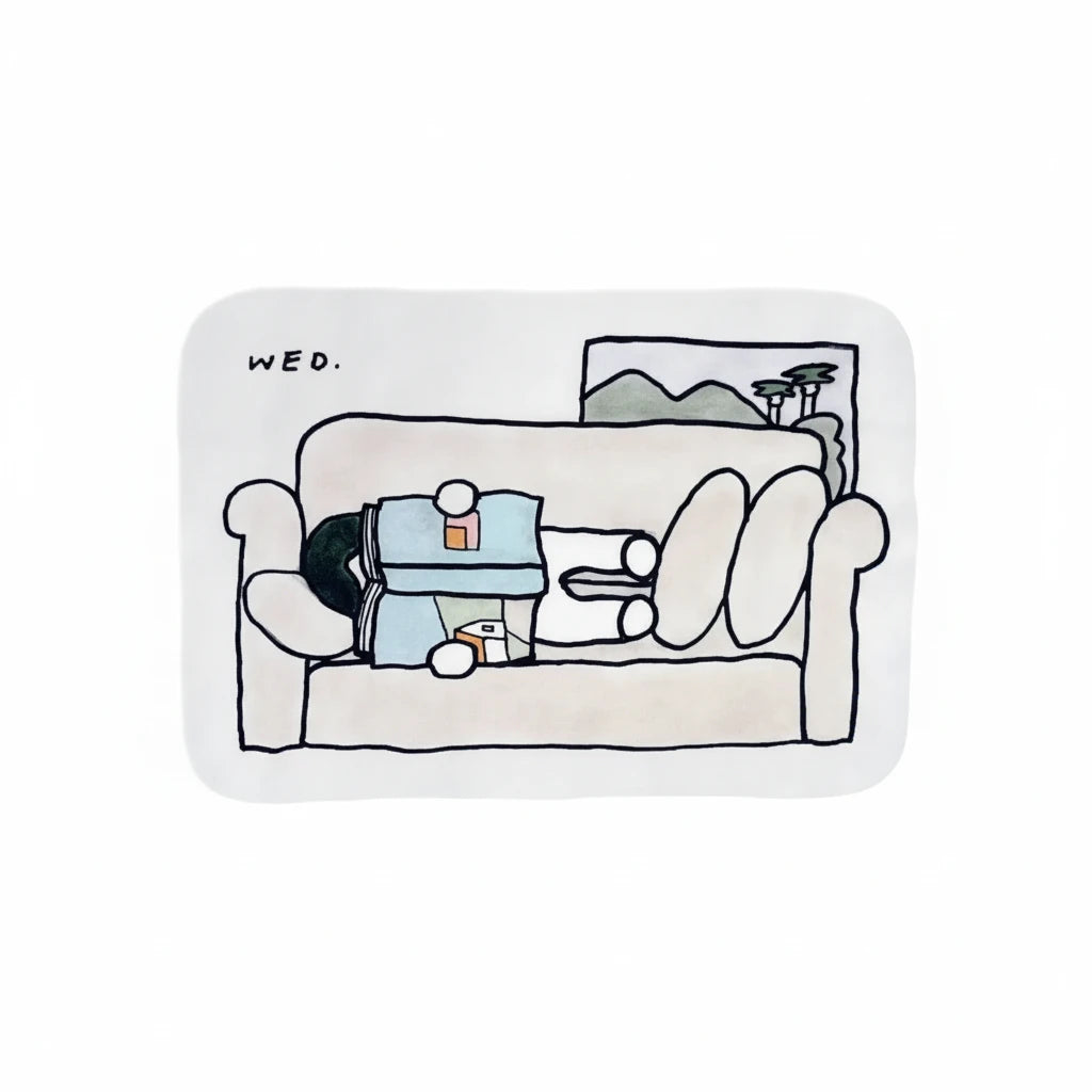 Reading on Sofa Sticker