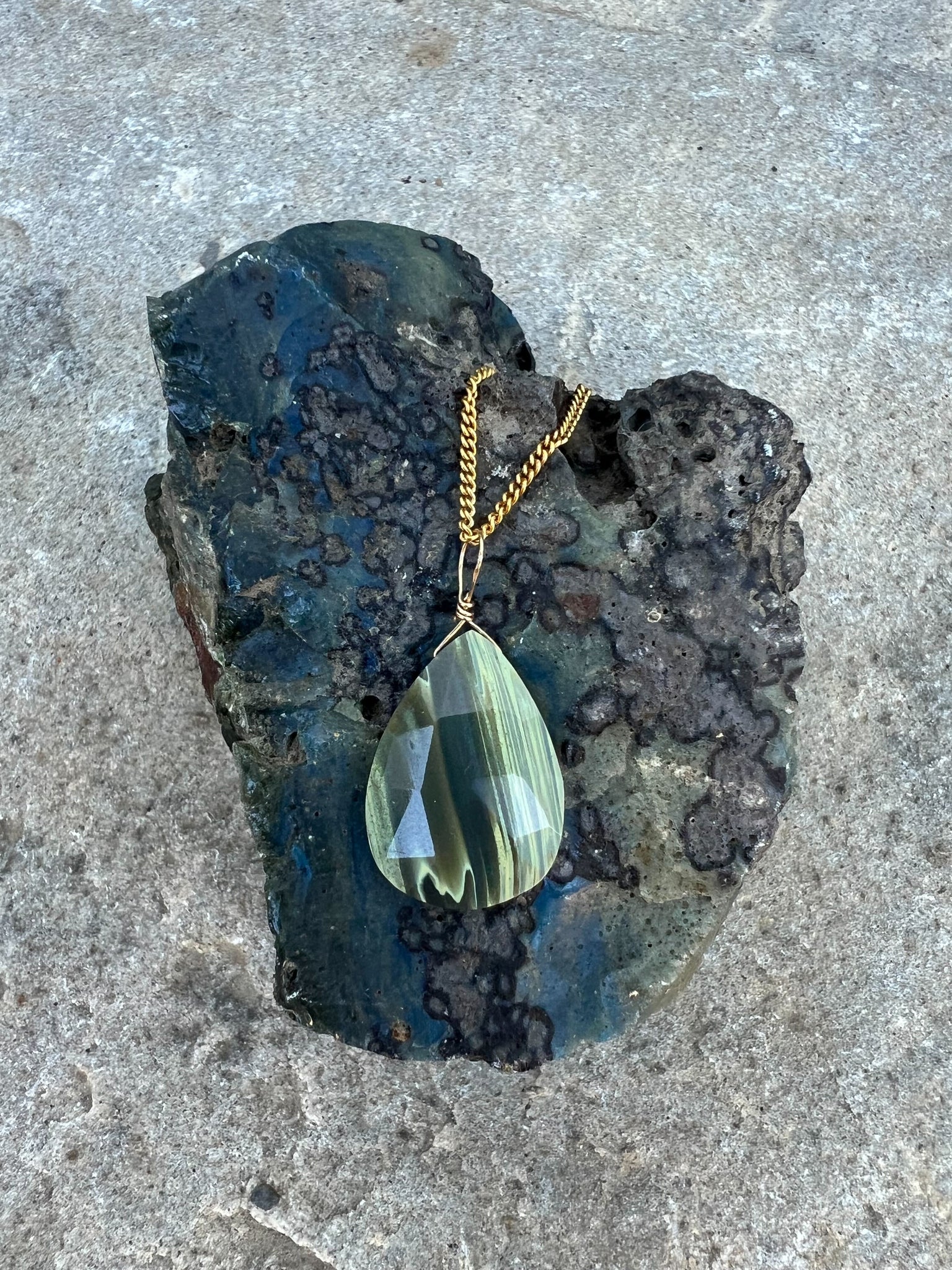 Slag Gem Necklace by Eve Biddle