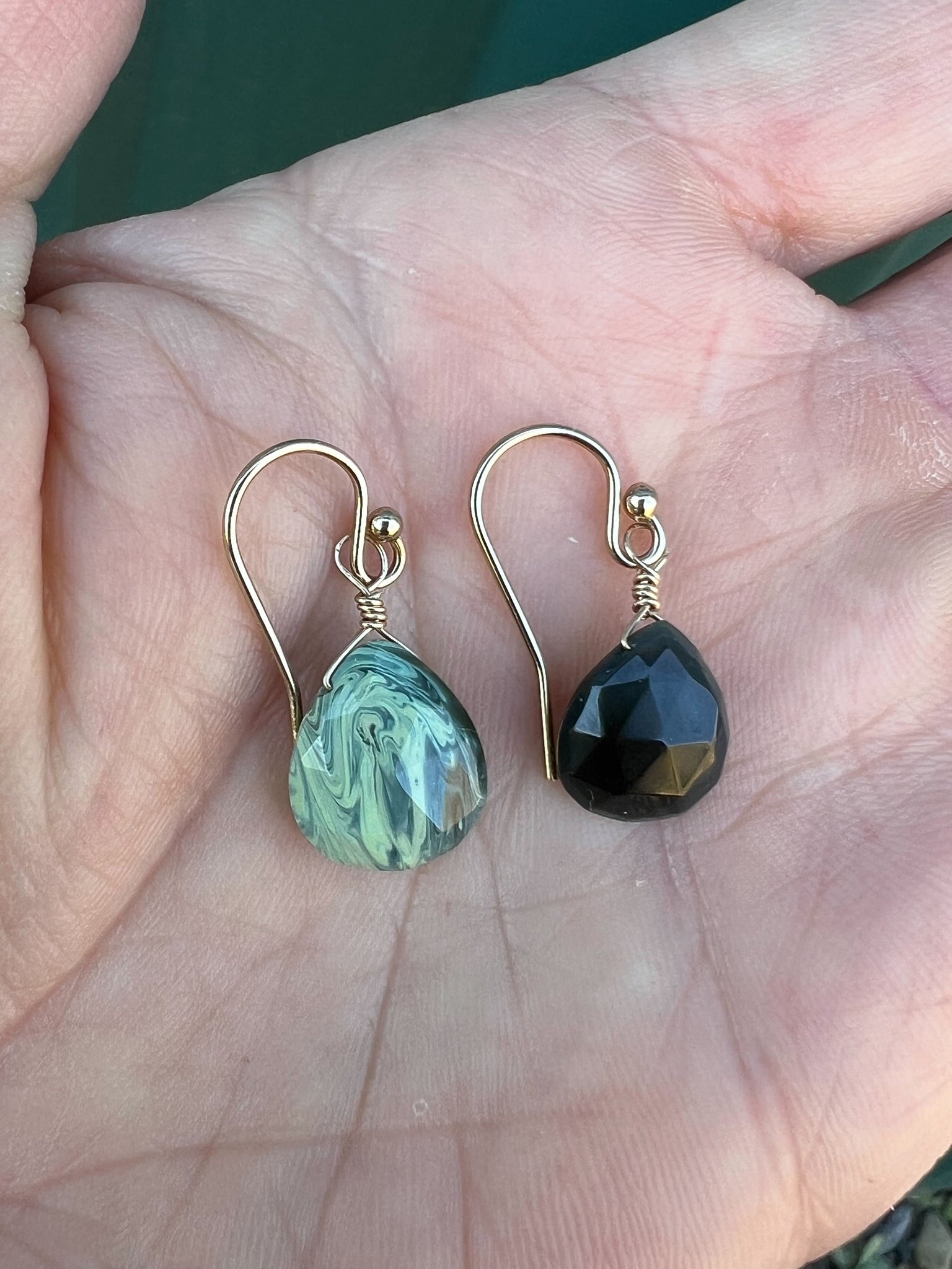 Slag Gem Earrings by Eve Biddle